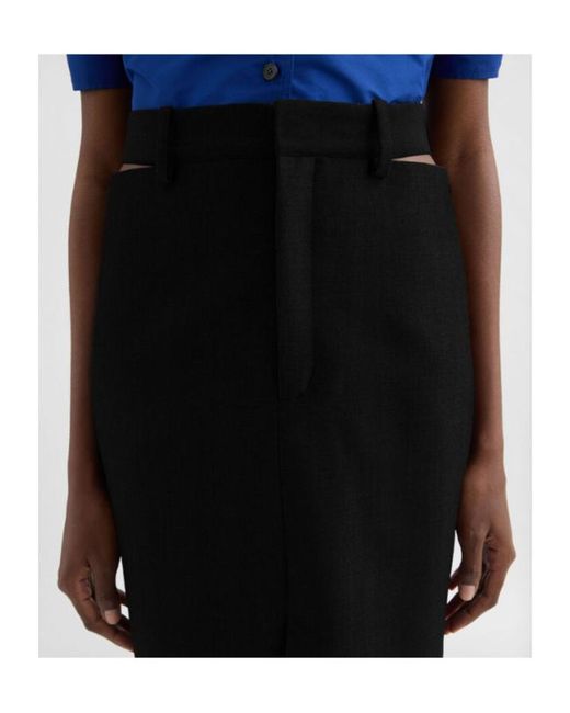 Jil Sander Black Cut-Out Mid-Rise Skirt