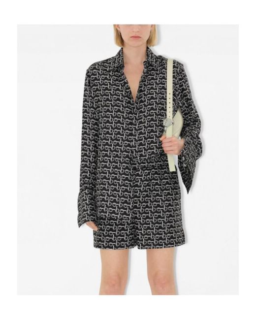 Burberry Black B Jacquard Long Sleeved Shirt