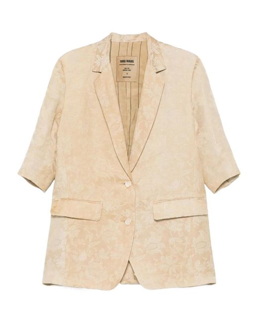Uma Wang Natural Long-Sleeved Suit Jacket