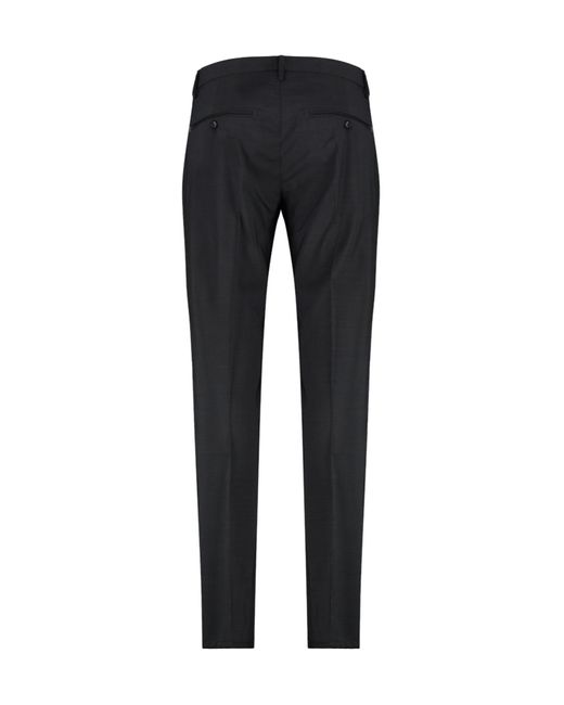 Dondup Black Tailored Slim-Fit Trousers for men