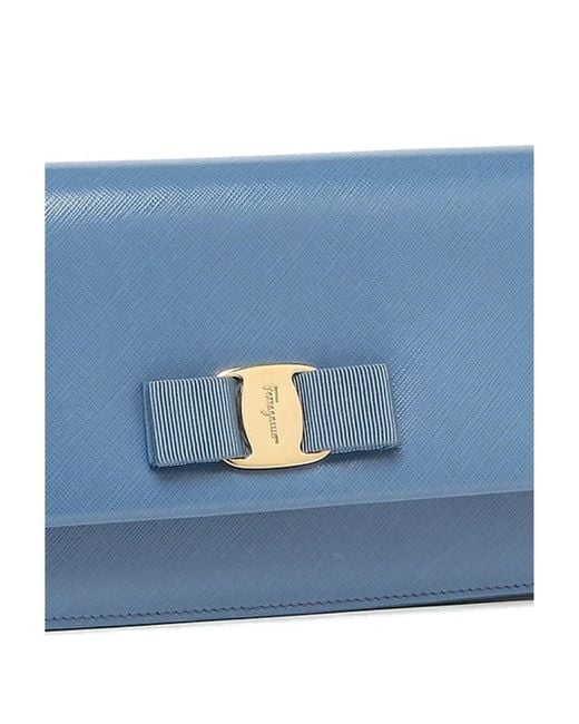 Ferragamo Blue Logo Clutch