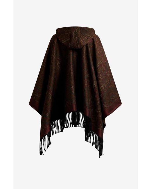 Etro Black Fringed Cape