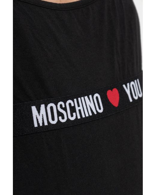 Moschino Black Logo Strap Bodysuit