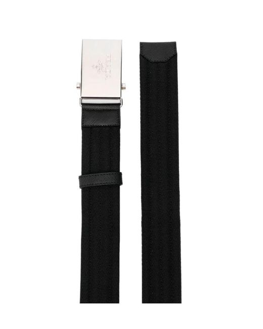 Prada Black Logo-Engraved Belt for men
