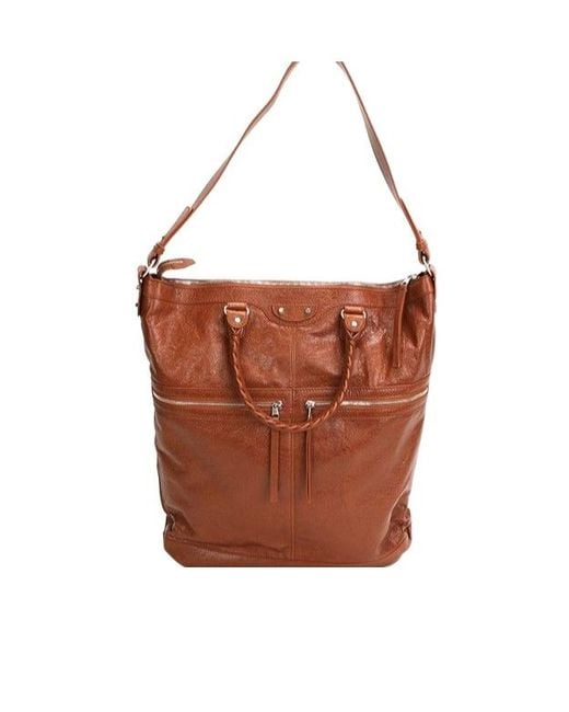 Balenciaga Brown Zipper Shoulder Bag for men