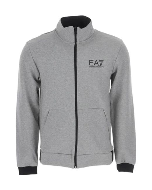 EA7 Gray Zipper Casual Jacket for men