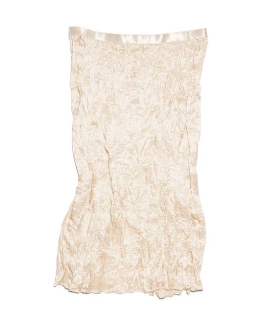 Acne Natural Runched Detailed Satin Skirt