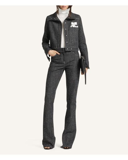 Courreges Black Courrèges Stand-Collar Denim Jacket