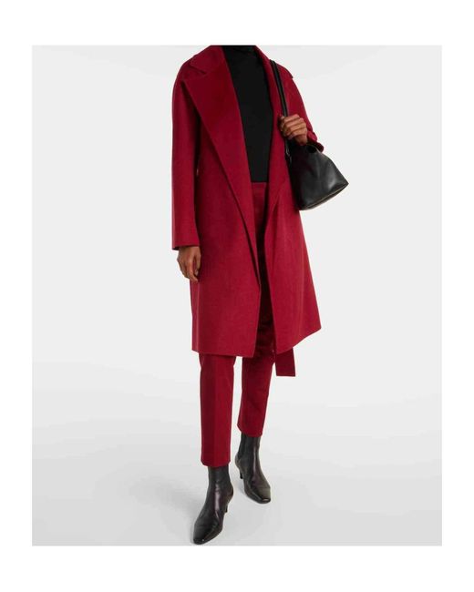 Joseph Red Costa Double-Faced Long-Sleeved Coat