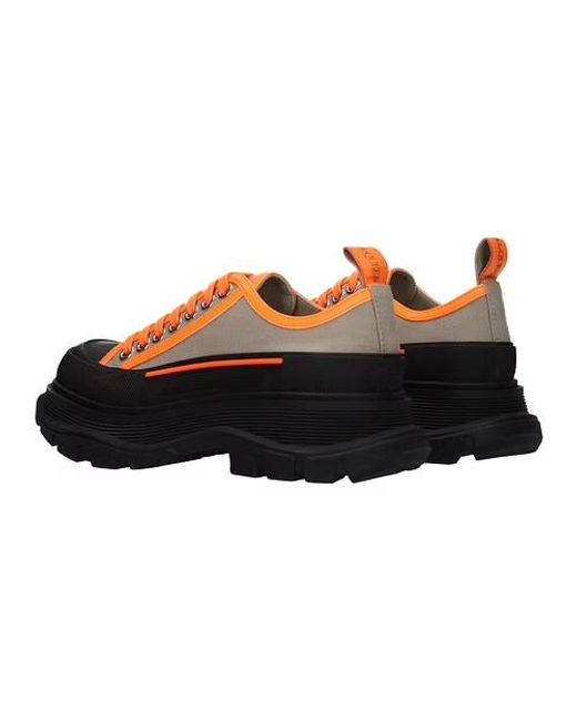 McQueen Black Tread Slick Lace Up Sneakers