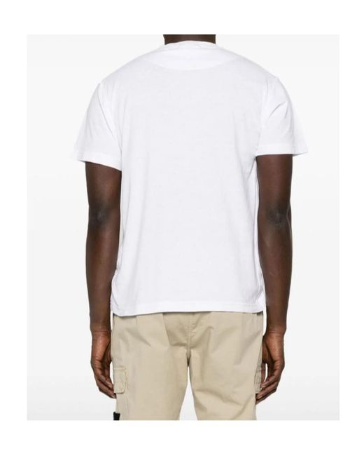 Stone Island White Logo Patch Crew-Neck T-Shirt for men