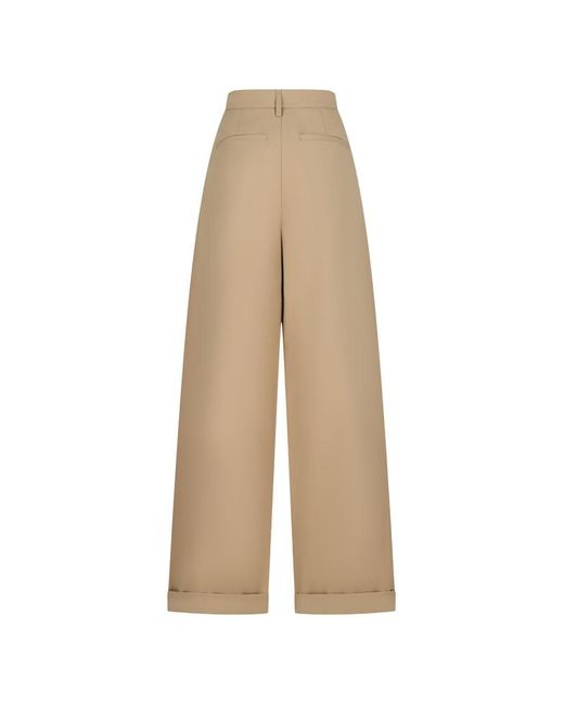 DARKPARK Natural Pleated Turn-Up Trousers
