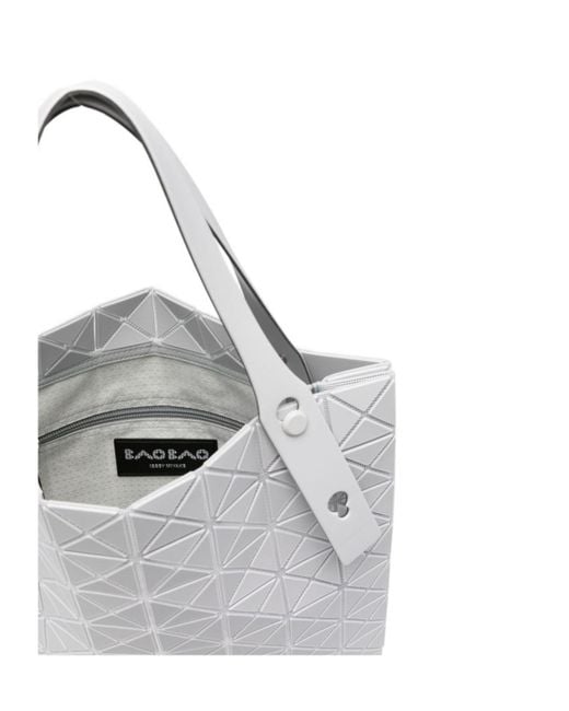 Issey Miyake Gray Prism Plus Geometric Pattern Shopper Bag