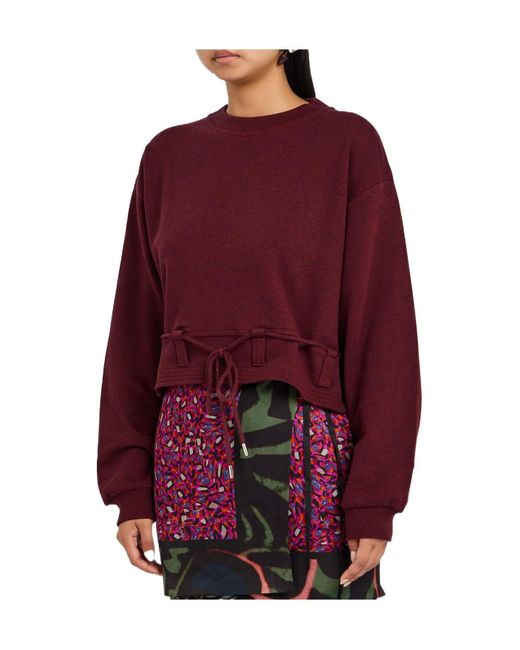 Dries Van Noten Purple Hasterfiela Drawstring Cotton Sweatshirt