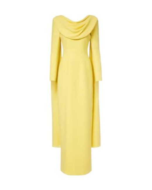 Emilia Wickstead Yellow Zaira Draped Crepe Dress