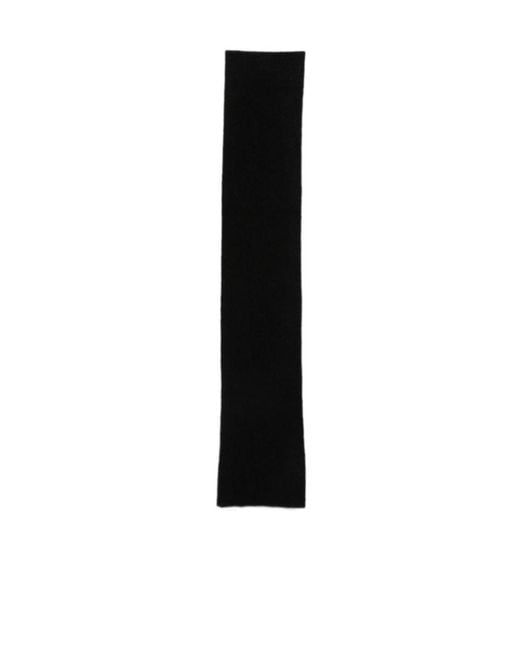 Dries Van Noten Black Ribbed Knit Scarf for men