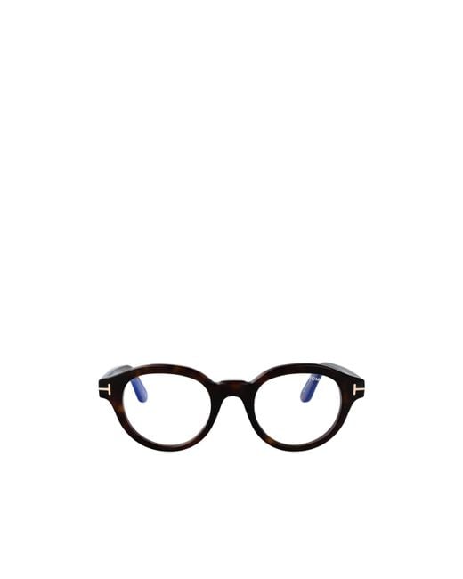 Tom Ford White Eyewear Round Frame Glasses for men