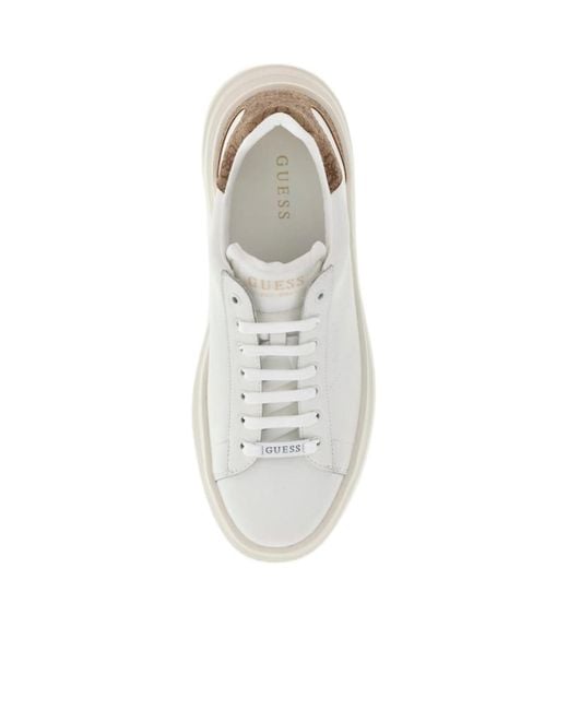 Guess White Elba 4G Logo Sneakers for men