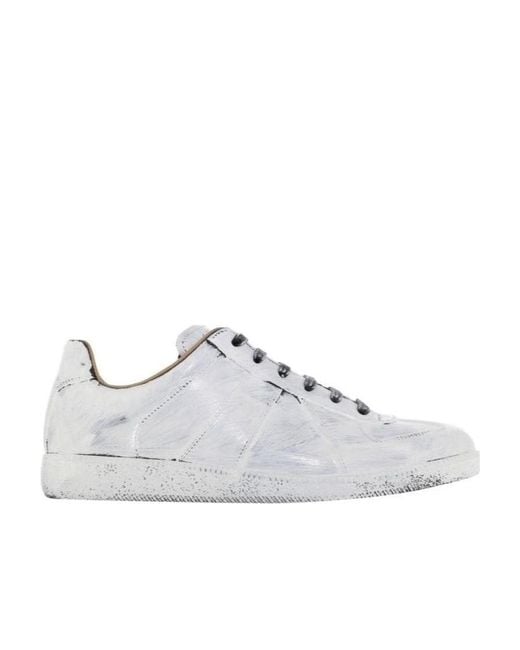 Maison Margiela White Replica Paint Effect Sneakers for men