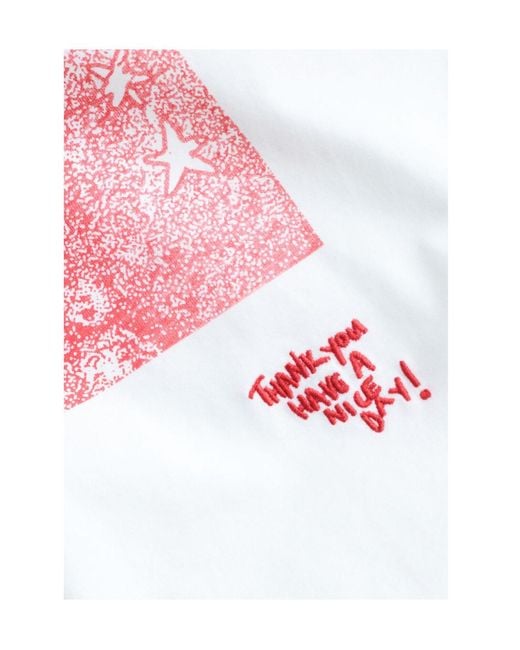 Ganni White Logo Printed Crewneck T-Shirt