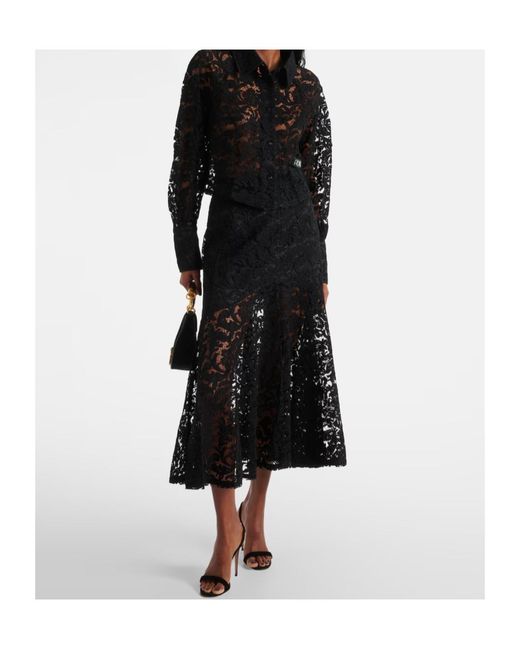 Patou Black Cropped Lace Shirt