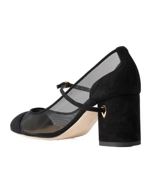 JENNIFER CHAMANDI Black 65Mm Paolo Mesh-Panel Suede Pumps
