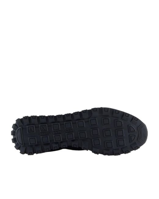 ARMANI EXCHANGE Black Logo-Detail Sneakers