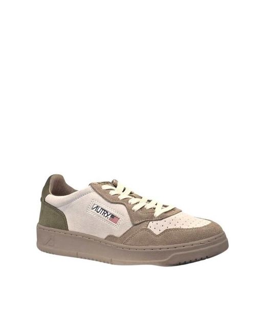 Autry Gray Medalist Logo Patch Low-Top Sneakers for men