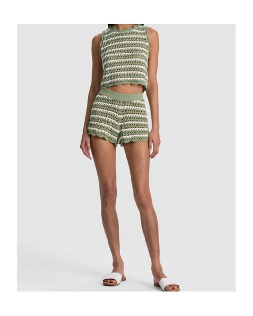 Alice + Olivia Green Alice Olivia Bobbi Crochet Shorts