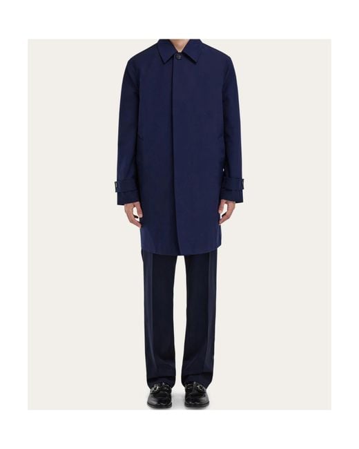 Ferragamo Blue Ferragamo Straight Hem Coat for men