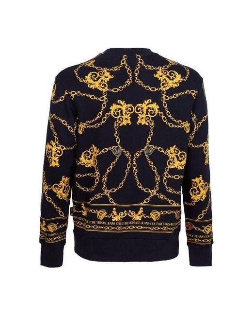 Versace Jeans Black Logo Printed Sweater for men