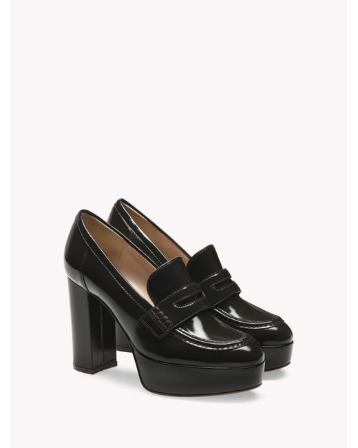 Gianvito Rossi Black Hadden Platform Loafers