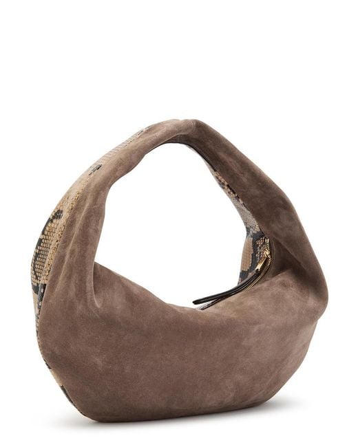 Khaite Multicolor Olivia Medium Snake-Effect Suede And Leather Top Handle Bag