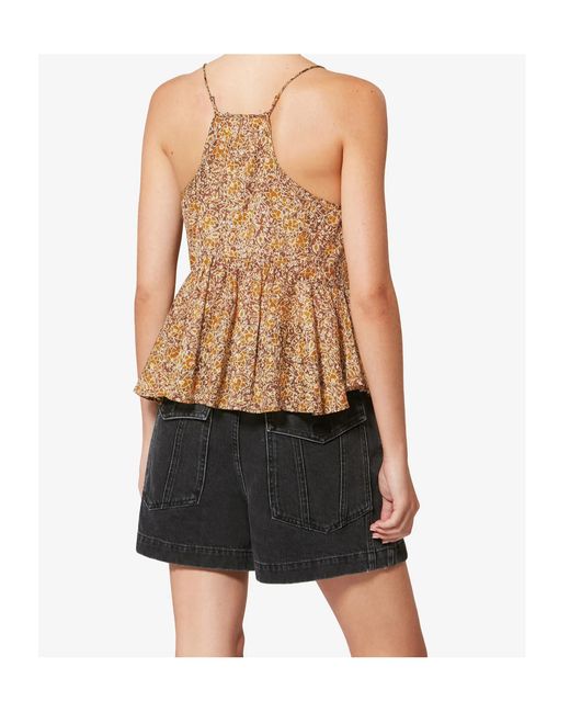Isabel Marant Brown Isabel Marant Étoile Lirhetta Floral Printed Sleeveless Top