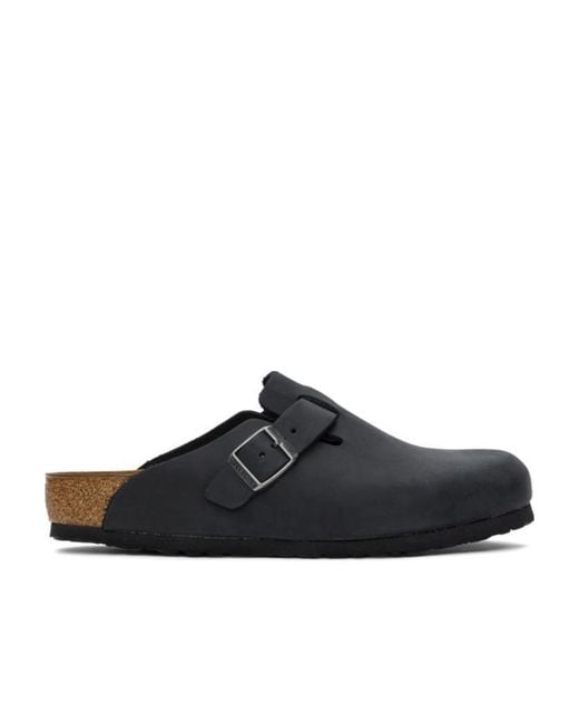 Birkenstock Brown Boston Side Buckle Slippers for men
