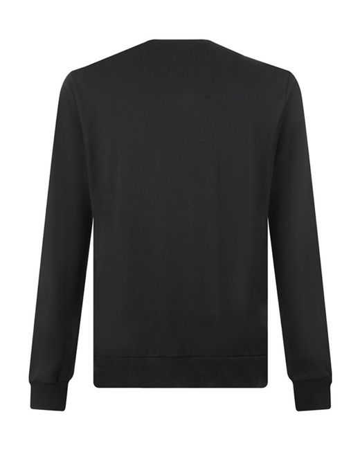 EA7 Black Logo Round Neck Sweater for men