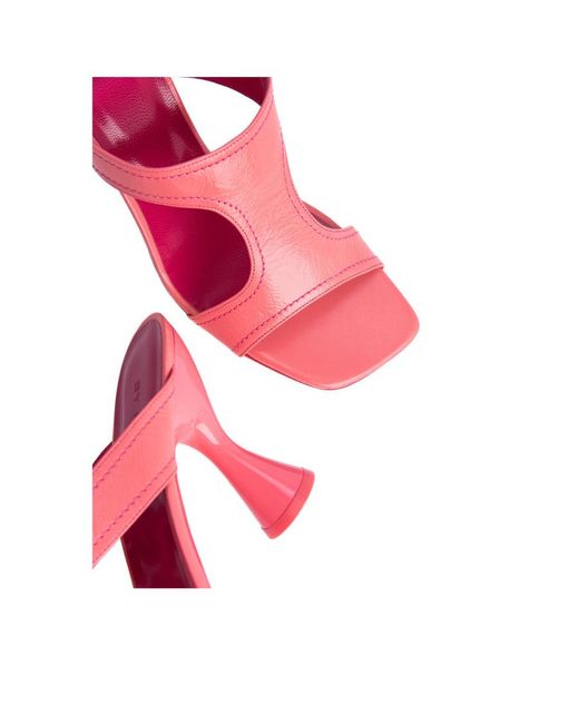 By Far Pink Cut-Out Heeled Slip-On Sandals