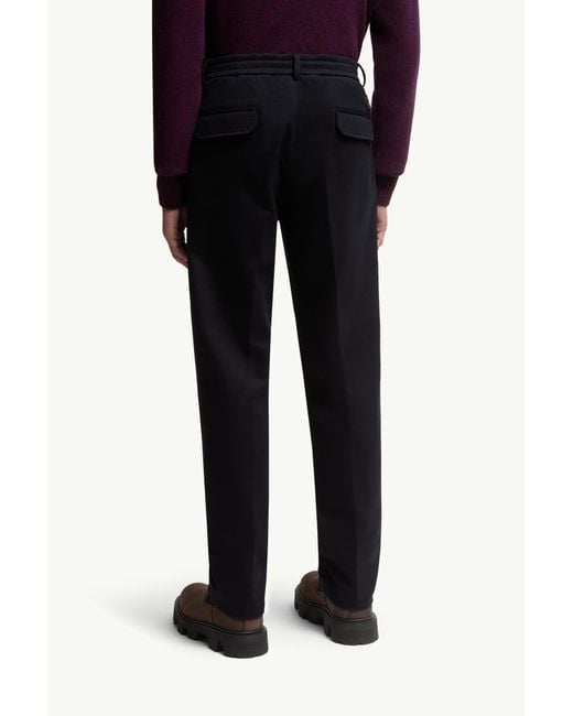 Moncler Blue Logo Patch Tailored Pants for men