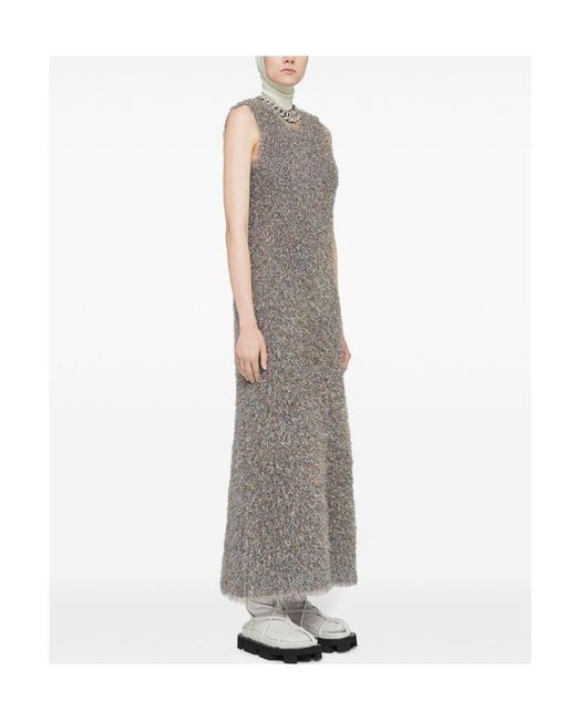 Jil Sander Gray Glitter-Embellished Sleeveless Dress