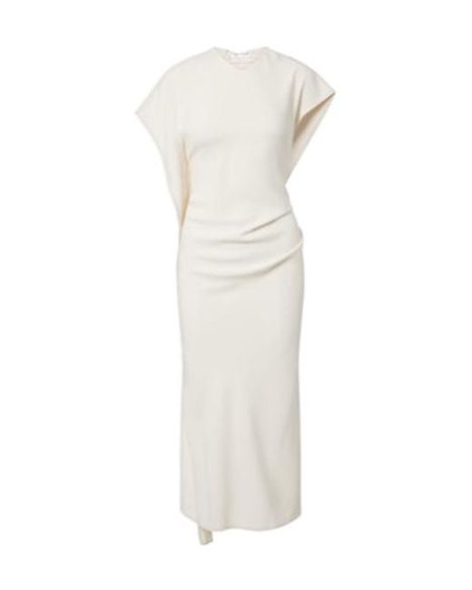 Victoria Beckham White Victoria Draped Crêpe Satin Midi Dress