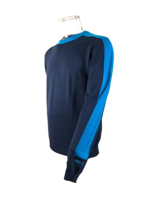 KENZO Blue Long-Sleeved Sweater for men