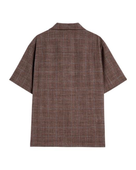 Jil Sander Brown Checked Short Sleeved Shirt for men