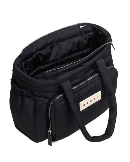 Marni Black Puff E/W Tote Bag for men