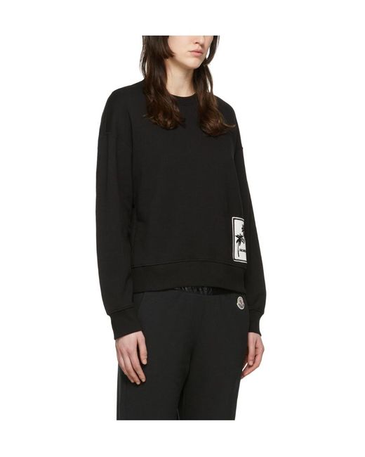 Moncler Black Palm-Patch Cotton Sweatshirt