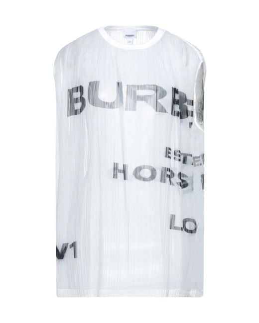 Burberry White Simple Sleeveless Top