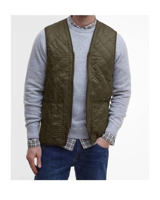 Barbour Green Reversible Quilted Zipped Gilet for men