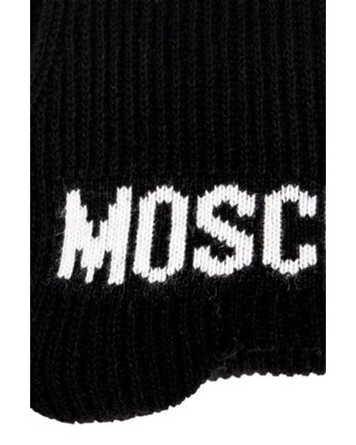 Moschino Black Logo Scarf for men