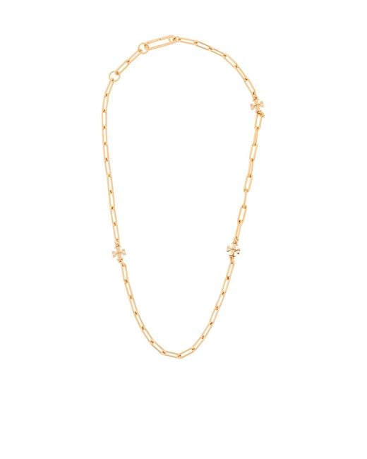 Tory Burch White Good Luck Chain Necklace