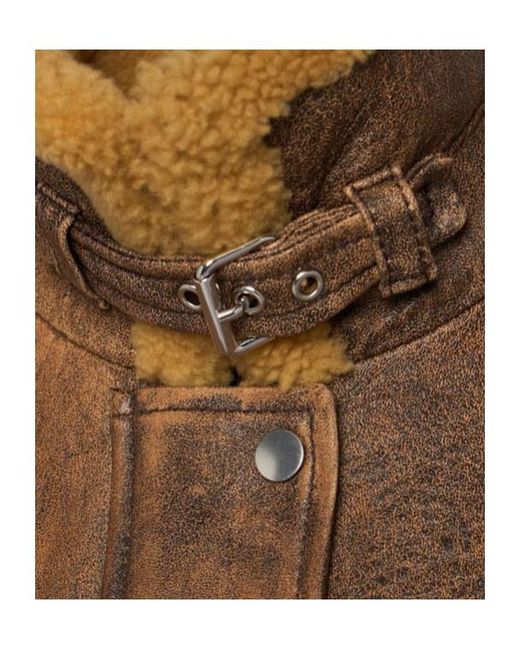 Khaite Brown Sandor Leather Bomber Jacket