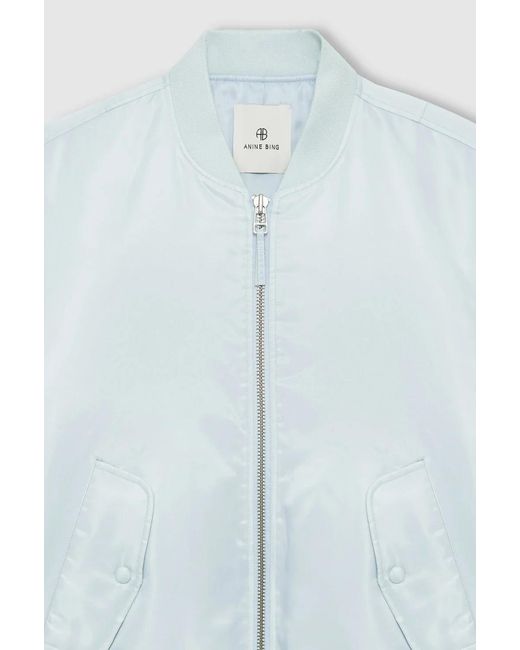 Anine Bing Blue Leon Zipped Bomber Jacket